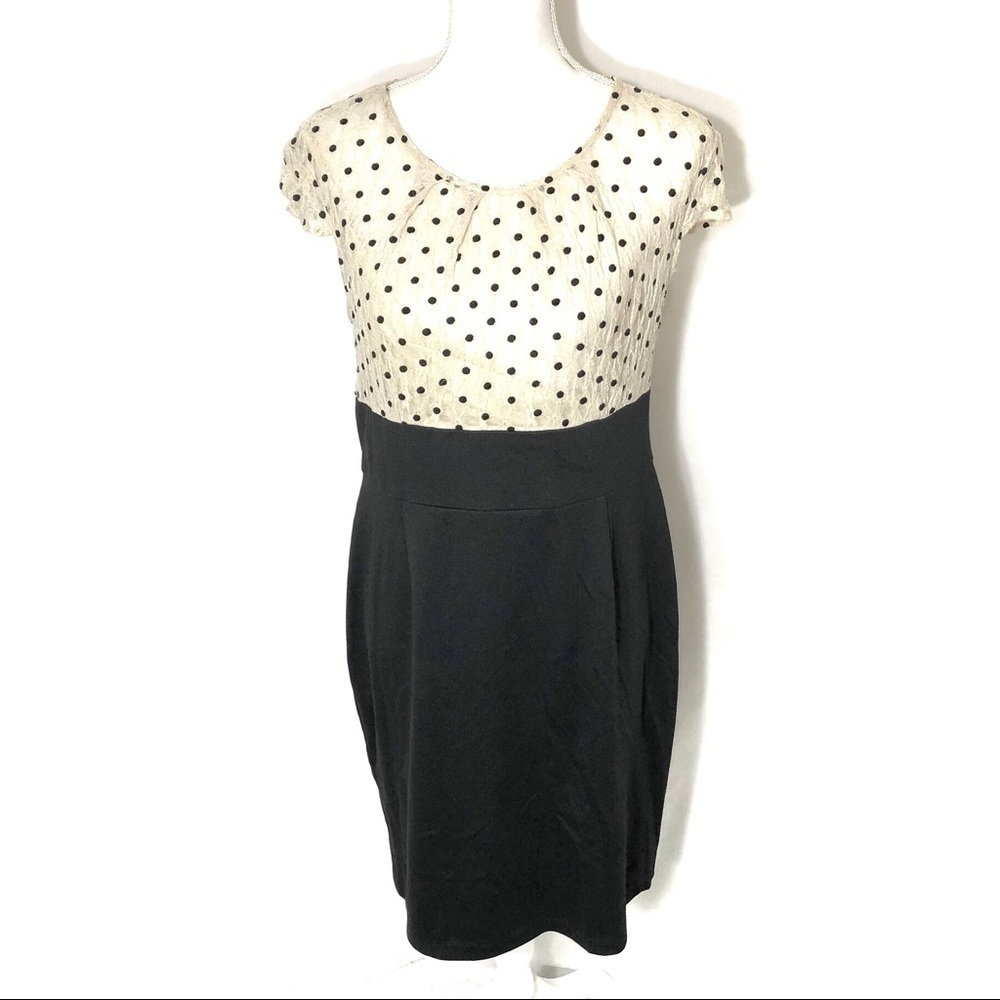 Tiana B Polka Dot Sheath Dress 12P Midi Women’s